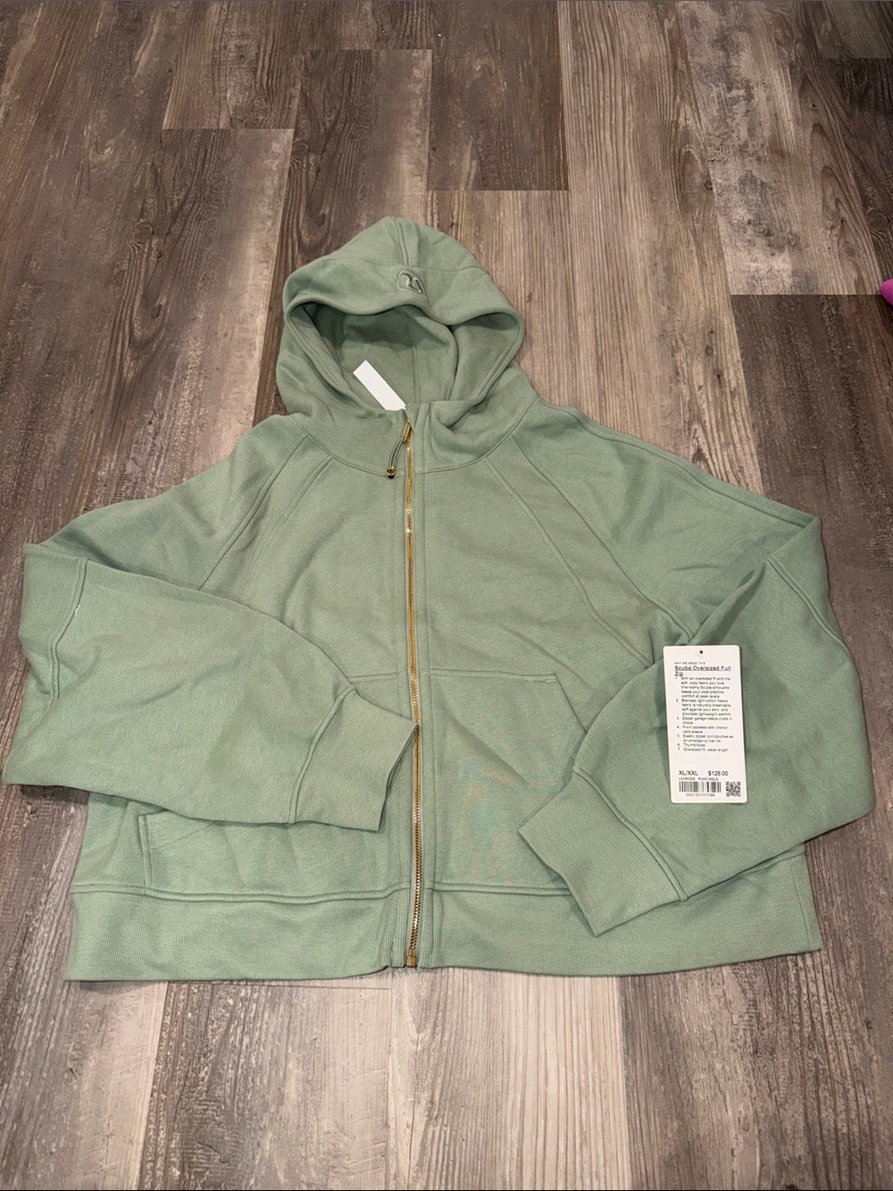 NEW with tags! Lululemon scuba oversized full zip palm court GOLD ZIP XL/XXL